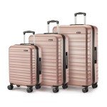 Rose Gold 3-Piece Hardshell Luggage Set