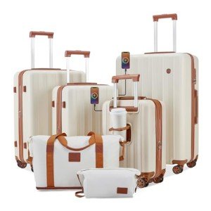 Expandable 4-Piece Luggage Set with USB Port