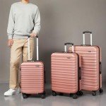 Rose Gold 3-Piece Hardshell Luggage Set
