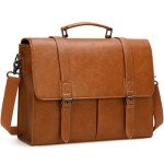 Vintage Leather Messenger Bag for 15.6” Laptop