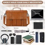 Vintage Leather Messenger Bag for 15.6” Laptop