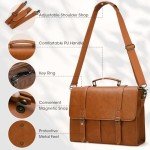 Vintage Leather Messenger Bag for 15.6” Laptop