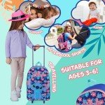 Disney Stitch Girls Foldable Trolley Suitcase 15”