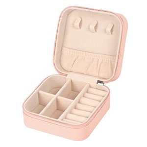 Compact PU Leather Travel Jewelry Organizer for Women