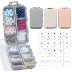 Travel Pill Organizer Set with Labels - 3 Pack