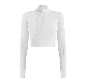 ROWAI Women's White Half Zip Athletic Pullover