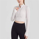 ROWAI Women's White Half Zip Athletic Pullover