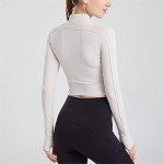 ROWAI Women's White Half Zip Athletic Pullover