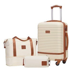 Coolife 3-Piece Lightweight Spinner Luggage Set