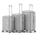 Nazhura Grey Hard Shell 3-Piece Luggage Set