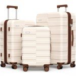 3-Piece Expandable Hardside Luggage Set, White