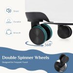 OLIXIS Hardside Luggage with Spinner Wheels Expandable and TSA Lock Hard Shell Lightweight Roller Suitcase, White, 28-Inch