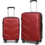 TILYMOL Red Expandable 2-Piece Luggage Set