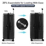 2-Piece Black Hard Shell Luggage Set with Pockets