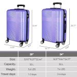 Lavender Purple 2-Piece Hardshell Luggage Set