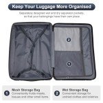 2-Piece Black Hard Shell Luggage Set with Pockets