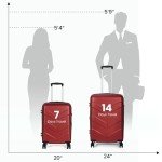 TILYMOL Red Expandable 2-Piece Luggage Set