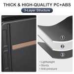 2-Piece Black Hard Shell Luggage Set with Pockets