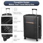 2-Piece Black Hard Shell Luggage Set with Pockets
