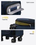 LUGGEX 21 Inch Expandable Carry-On Luggage - Blue