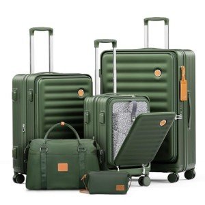 Joyway 5-Piece Hardside Luggage Set, Dark Green