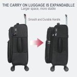 KROSER 20-Inch Expandable Carry-On Luggage with USB Port
