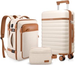 3-Piece UKEIN Hardside Luggage Set with Backpack
