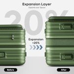 Joyway 5-Piece Hardside Luggage Set, Dark Green