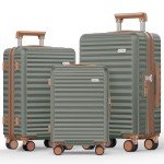 SHOWKOO 3-Piece Hardside Expandable Luggage Set