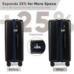 SHOWKOO 3-Piece Expandable Hardside Luggage Set