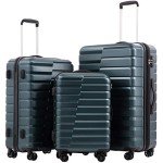 COOLIFE Expandable Spinner Luggage Set - Teal Blue