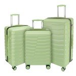 Lightweight 3-Piece Spinner Luggage Set - Avocado Green