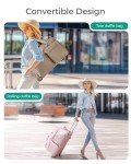 BAGSMART Pink Rolling Duffle Bag for Travel