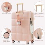 Merax Pink Hardshell Luggage Set with USB Port