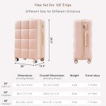 Merax Pink Hardshell Luggage Set with USB Port