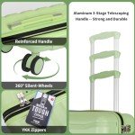 Lightweight 3-Piece Spinner Luggage Set - Avocado Green