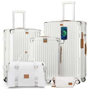 Joyway 5-Piece Expandable Luggage Set with Cup Holder