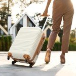 Coolife 3-Piece Hardside Luggage Set - White