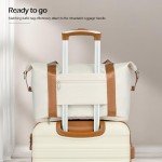 Coolife 3-Piece Hardside Luggage Set - White