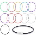12 Pack Flexible Keychain Luggage Tag Rings