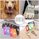 12 Pack Flexible Keychain Luggage Tag Rings