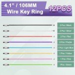 12 Pack Flexible Keychain Luggage Tag Rings