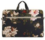 DACHEE Waterproof Black Peony Laptop Messenger Bag
