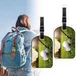 Neidius 2 Pack PU Leather Luggage Tags