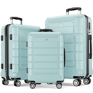 Mint Green Expandable Luggage Set with TSA Lock