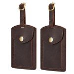 S-ZONE TSA Approved Leather Luggage Tags (2 Pack)