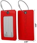 Durable Luggage Tags - Easy ID (2 Pack, Red)