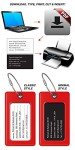 Durable Luggage Tags - Easy ID (2 Pack, Red)