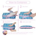 6 Pack Waterproof Compression Packing Cubes for Travel