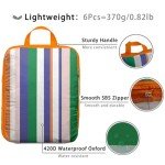 6 Pack Waterproof Compression Packing Cubes for Travel